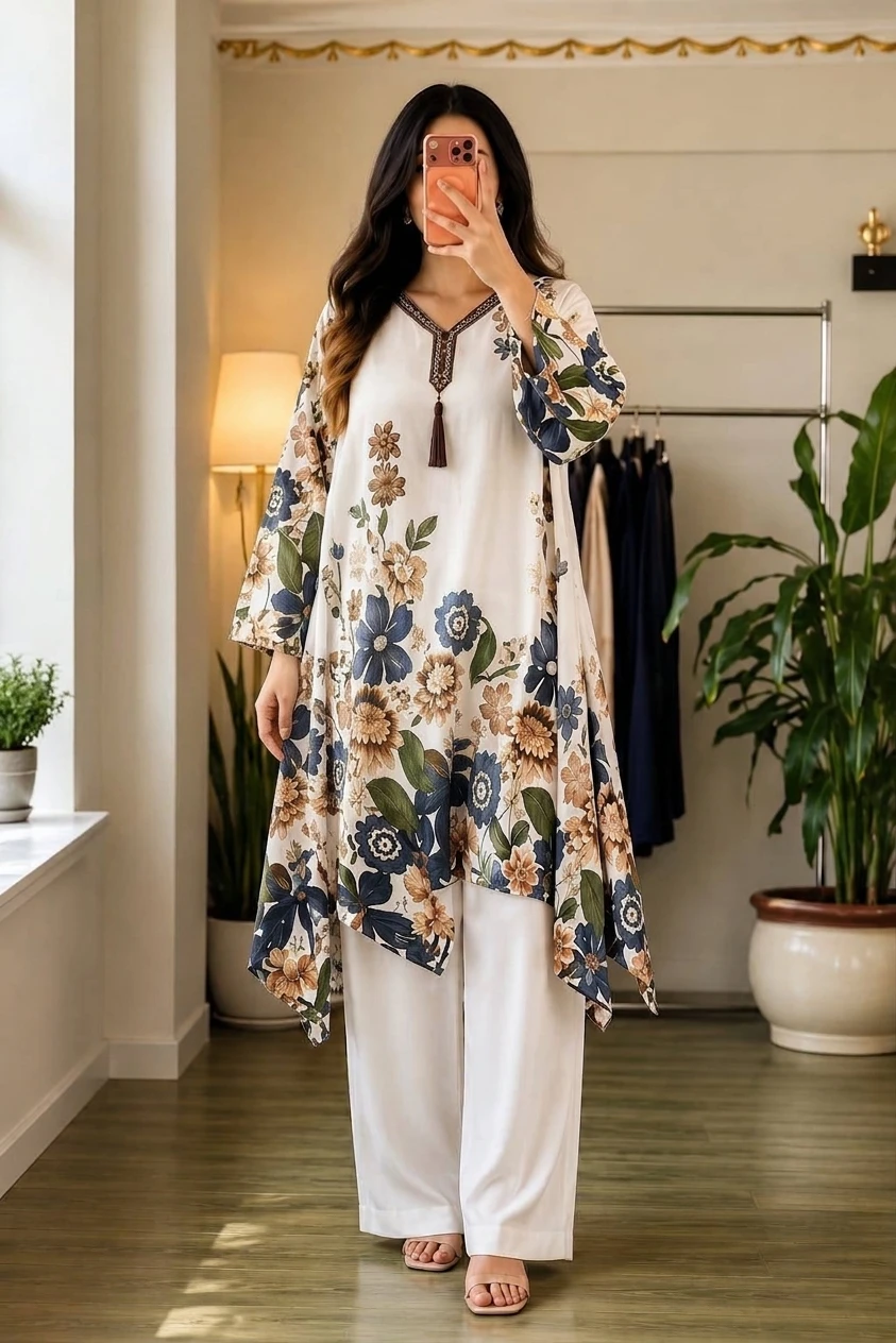 Modern Ethnic Floral Printed Outfit